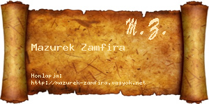 Mazurek Zamfira névjegykártya